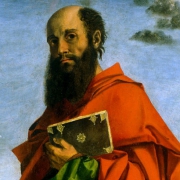 Szent Pál(Bartolomeo Montagna festményének részlete 1582)